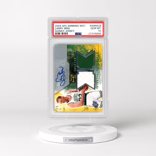 2004 SPx Winning Materials #WMALB Larry Bird - Signed Jersey (PSA 10 GEM MINT)