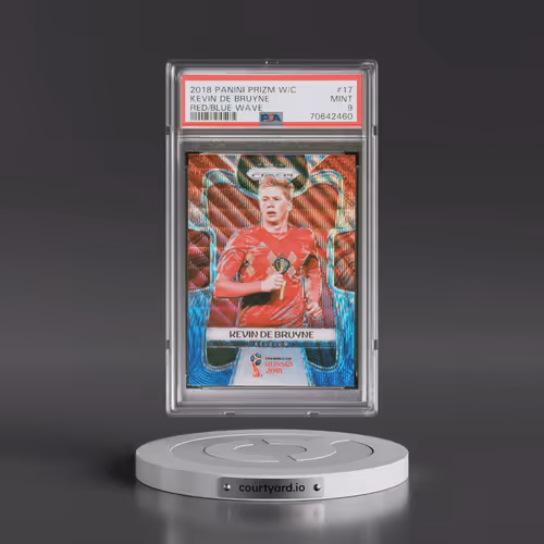 2018 Panini Prizm World Cup #17 Kevin de Bruyne - Red/Blue Wave (PSA 9 MINT)
