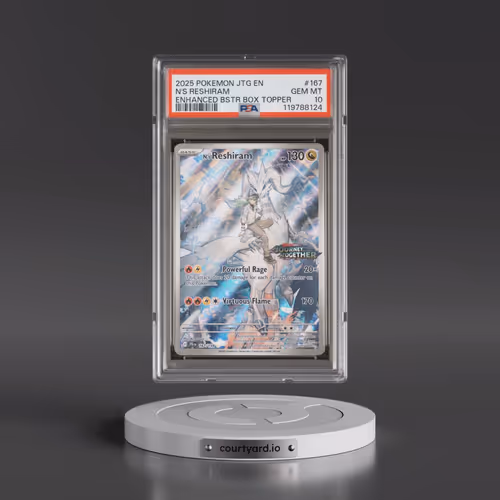 2025 Pokémon Jtg EN-Journey Together #167 N's Reshiram - Enhanced Booster Box Topper (PSA 10 GEM MIN