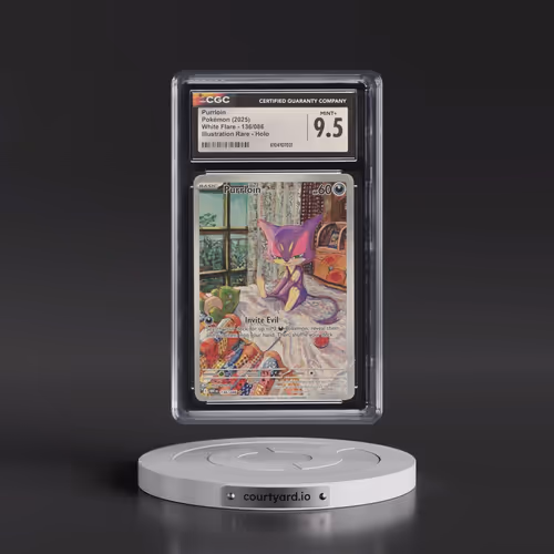 2025 Pokémon Wht EN-White Flare #136 Purrloin - Illustration Rare (CGC 9.5 MINT+)