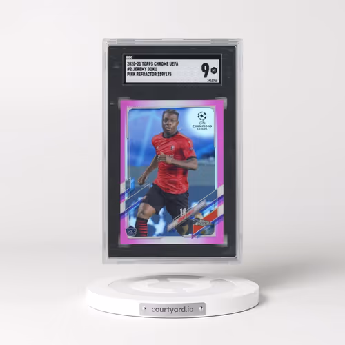 2020 Topps Chrome Uefa #2 Jeremy Doku - Pink Refractor (SGC 9 MINT)