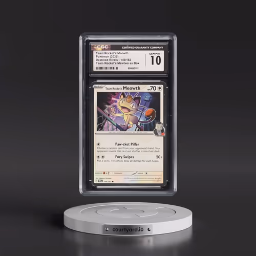 2025 Destined Rivals - DRI EN #149/182 Team Rocket's Meowth - Team Rocket's Mewtwo ex Box (Cosmos Ho