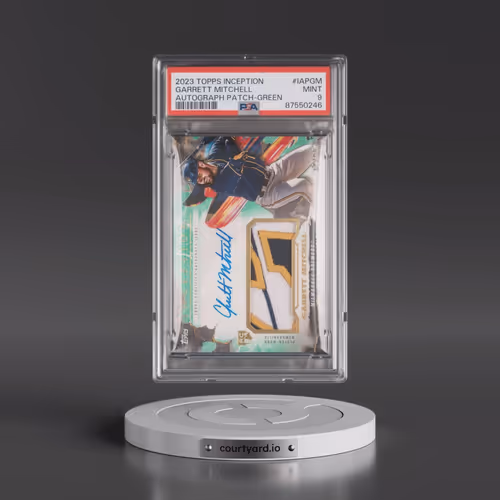 2023 Topps Inception Inception Autograph Patch #IAPGM Garrett Mitchell - Green (PSA 9 MINT)