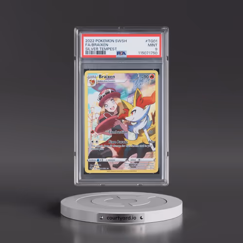 2022 Pokémon Sword & Shield Silver Tempest #TG01 Braixen - Full Art (PSA 9 MINT)