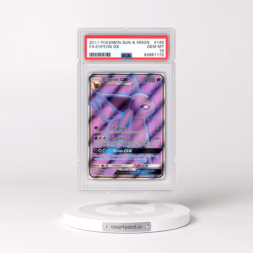 2017 Pokémon Sun & Moon #140 Espeon GX - Holo Full Art (PSA 10 GEM MINT)