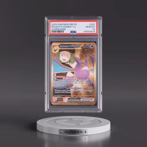 2025 Pokémon Dri EN-Destined Rivals #242 Team Rocket's Crobat EX - Holo Hyper Rare (PSA 10 GEM MINT)