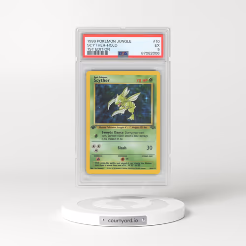 1999 Pokémon Jungle #10 Scyther - 1st Edition Holo (PSA 5 EX)