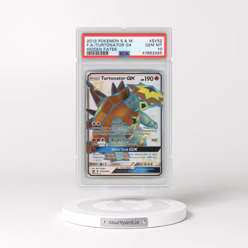 2019 Pokémon Sun & Moon Hidden Fates #SV52 Turtonator GX - Holo Full Art (PSA 10 GEM MINT)