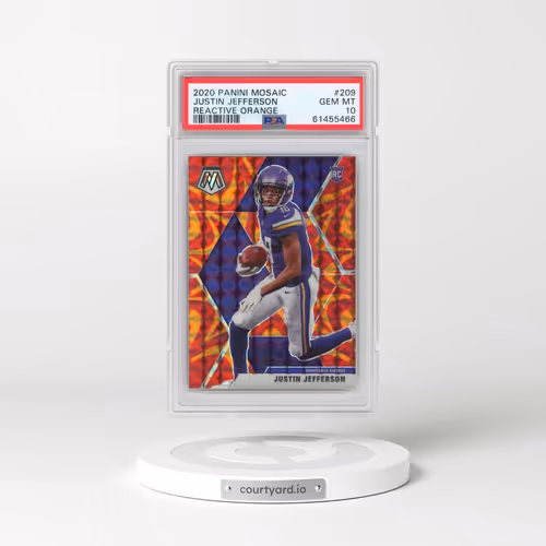2020 Panini Mosaic #209 Justin Jefferson - Reactive Orange (PSA 10 GEM MINT)