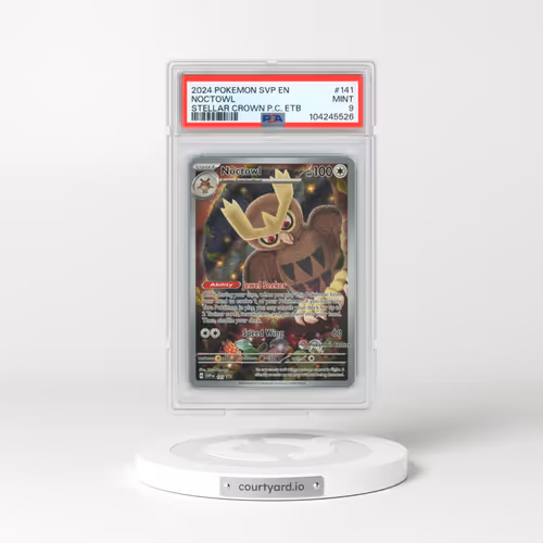 2024 Pokémon Svp EN-SV Black Star Promo #141 Noctowl - Stellar Crown Pokemon Center Elite Trainer Box (PSA 9 MINT)