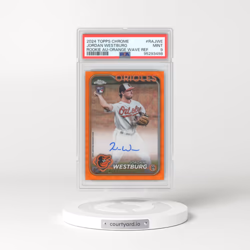 2024 Topps Chrome Rookie Autographs #RAJWE Jordan Westburg - Orange Wave (PSA 9 MINT)
