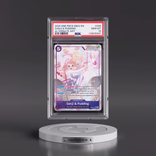 2025 One Piece EB02-Extra Booster -Anime 25th Collection #035 Sanji & Pudding - Alternate Art (PSA 1