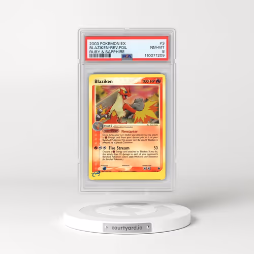 2003 Pokémon EX Ruby & Sapphire #3 Blaziken - Reverse Foil (PSA 8 NM-MT)