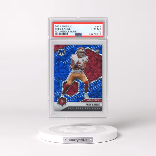 2021 Panini Mosaic #244 Trey Lance - No Huddle Blue (PSA 10 GEM MINT)