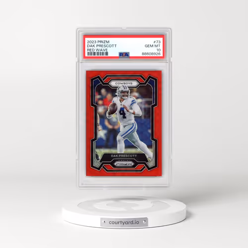 2023 Panini Prizm #73 Dak Prescott - Red Wave (PSA 10 GEM MINT)