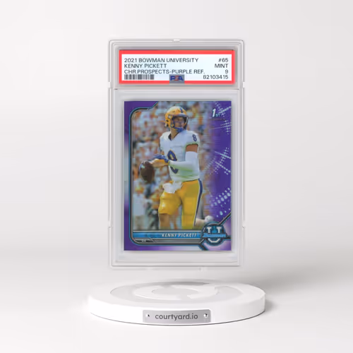 2021 Bowman University Chrome Prospects #65 Kenny Pickett - Purple Refractor (PSA 9 MINT)