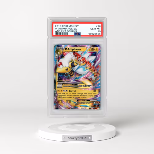 2015 Pokémon XY Ancient Origins #28 M Ampharos EX - Holo (PSA 10 GEM MINT)