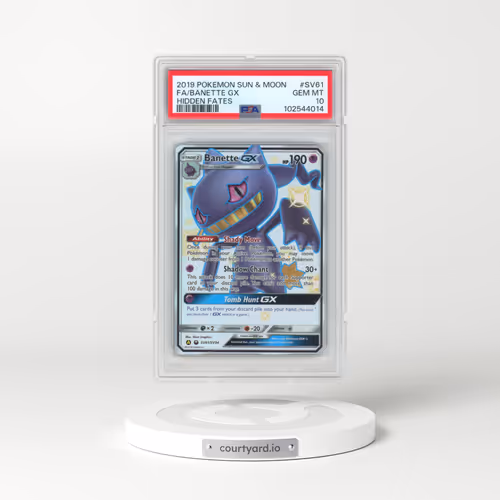 2019 Pokémon Sun & Moon Hidden Fates #SV61 Banette GX - Holo Full Art (PSA 10 GEM MINT)