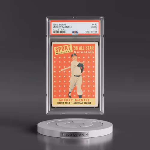 1958 Topps #487 Mickey Mantle - All Star (PSA 2 GOOD)