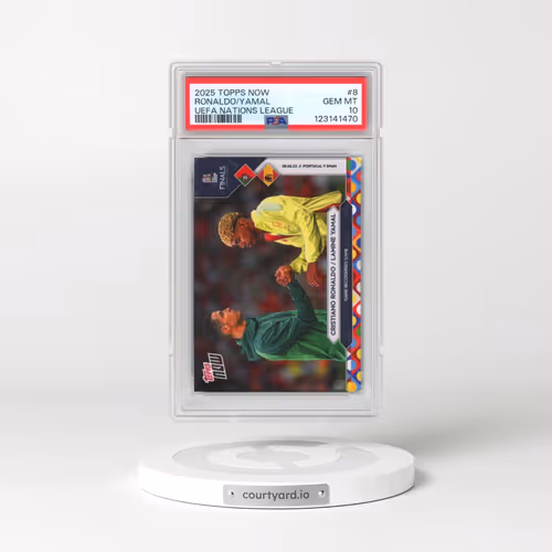 2025 Topps Now UEFA Nations League #8 Cristiano Ronaldo/Lamine Yamal (PSA 10 GEM MINT)