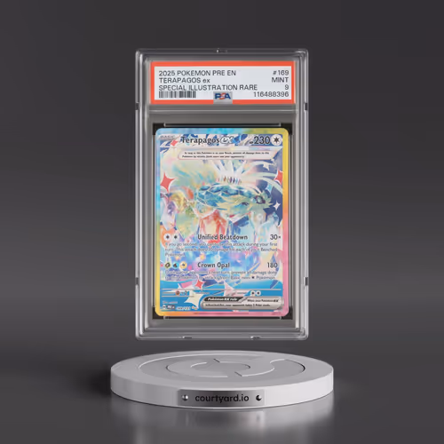 2025 Pokémon Pre EN-Prismatic Evolutions #169 Terapagos EX - Holo Special Illustration Rare (PSA 9 M