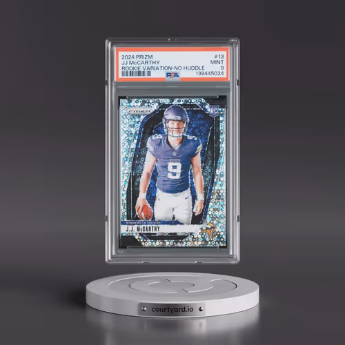 2024 Panini Prizm Rookie Variation #13 JJ McCarthy - No Huddle Prizm (PSA 9 MINT)