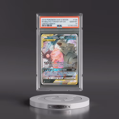 2019 Pokémon Sun & Moon Unified Minds #126 Mega Sableye & Tyranitar GX - Holo (PSA 10 GEM MINT)