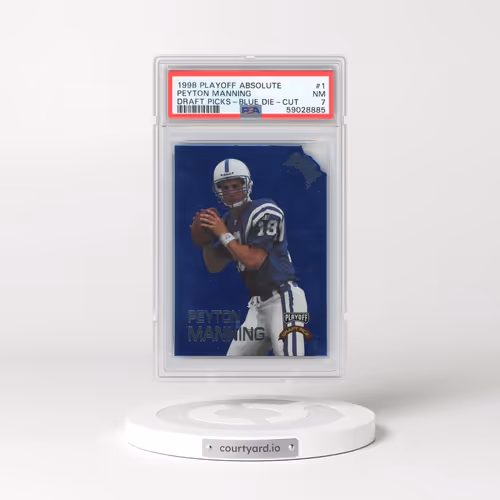 1998 Playoff Absolute Draft Picks #1 Peyton Manning - Blue Die-Cut (PSA 7 NM)