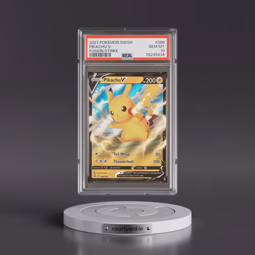 2021 Pokémon Sword & Shield Fusion Strike #086 Pikachu V - Holo (PSA 10 GEM MINT)