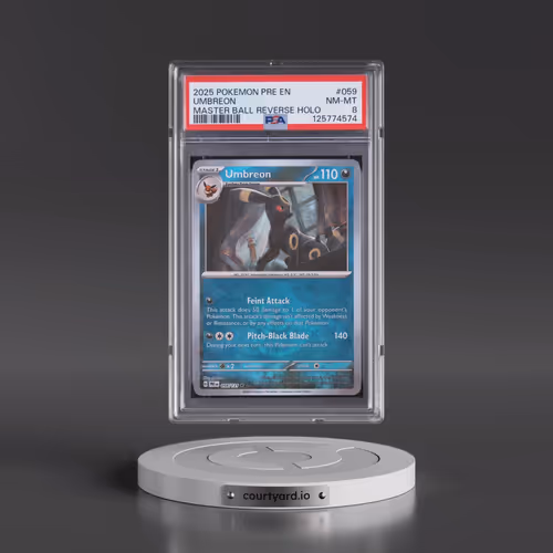 2025 Pokémon Pre EN-Prismatic Evolutions #059 Umbreon - Reverse Holo Master Ball (PSA 8 NM-MT)