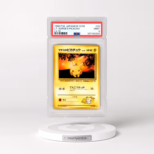 1998 Pokémon Gym #25 LT. Surge's Pikachu - LV.10 (PSA 9 MINT)
