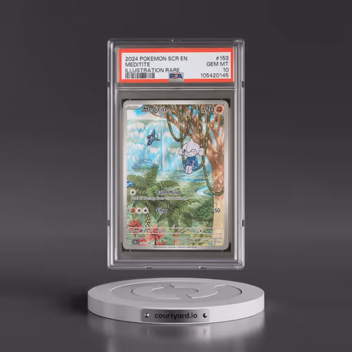 2024 Pokémon Scr EN-Stellar Crown #153 Meditite - Illustration Rare (PSA 10 GEM MINT)
