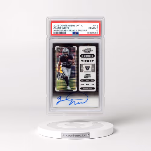 2022 Panini Contenders Optic #142 Zamir White - Autograph-Black Pulsar (PSA 10 GEM MINT)
