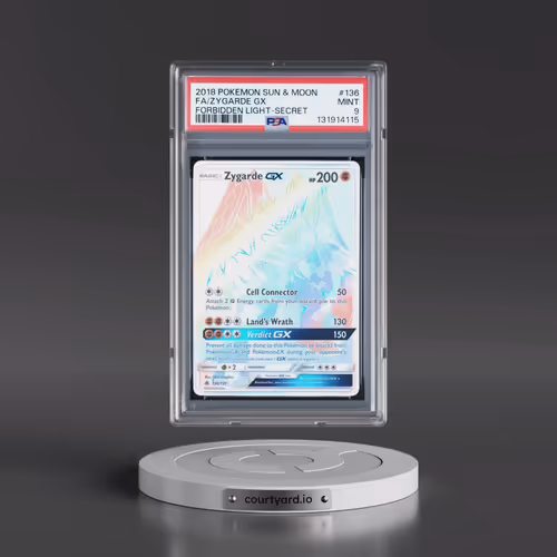 2018 Pokémon Sun & Moon Forbidden Light #136 Zygarde GX - Holo Full Art Secret (PSA 9 MINT)