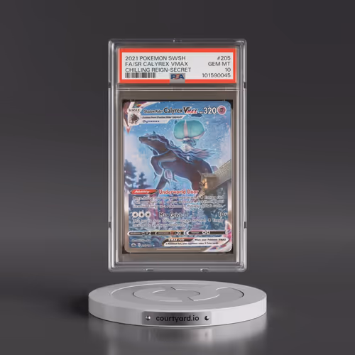 2021 Pokémon Sword & Shield Chilling Reign #205 Shadow Rider Calyrex Vmax - Full Art Secret (PSA 10