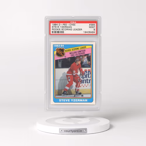 1984 O-Pee-Chee #385 Steve Yzerman - Rookie Scoring Leader (PSA 9 MINT)