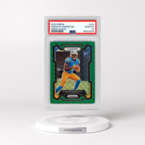 2023 Panini Prizm #353 Quentin Johnston - Green Wave (PSA 10 GEM MINT)