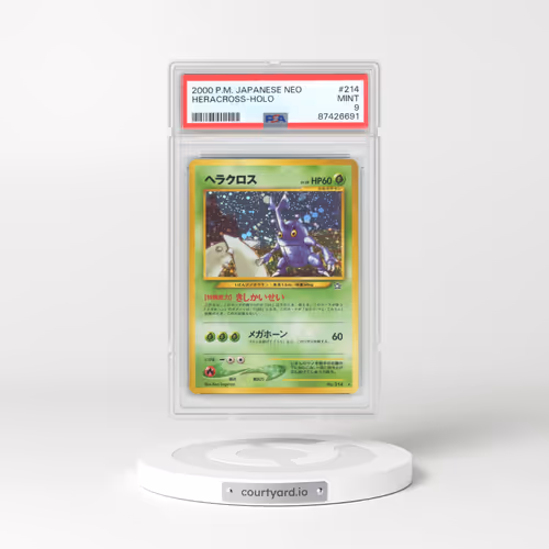 2000 Japanese Neo #214 Heracross - Holo (PSA 9 MINT)