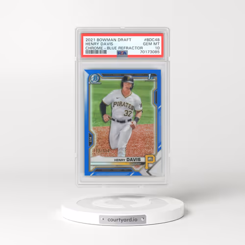 2021 Bowman Draft #BDC48 Henry Davis - Chrome-Blue Refractor (PSA 10 GEM MINT)