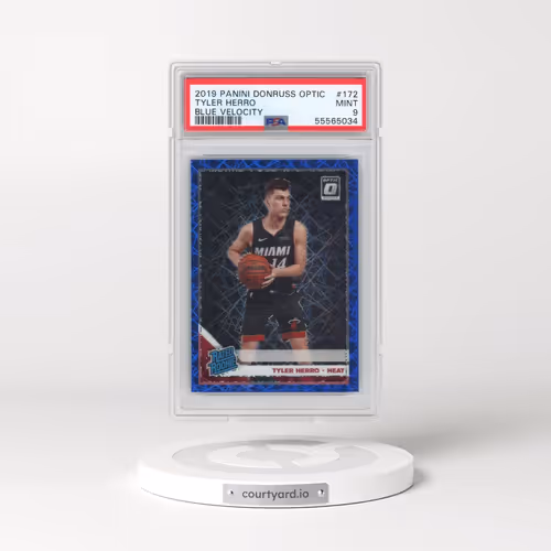 2019 Panini Donruss Optic #172 Tyler Herro - Blue Velocity (PSA 9 MINT)