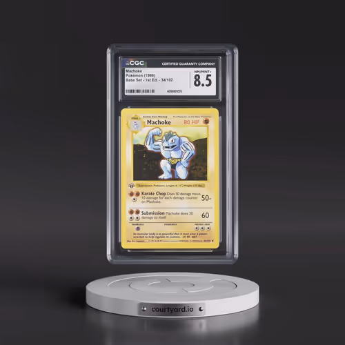 1999 Base Set #34/102 Machoke - 1st Edition 1st Edition (CGC 8.5 NM-MT+)