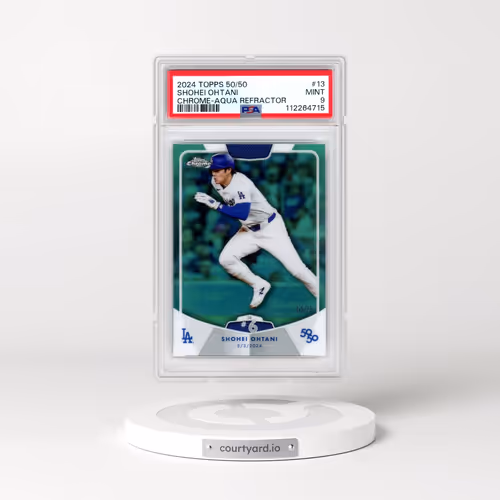 2024 Topps 50/50 Shohei Ohtani #13 Shohei Ohtani - Chrome-Aqua Refractor (PSA 9 MINT)