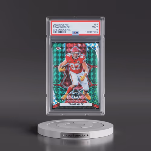 2022 Panini Mosaic #97 Travis Kelce - Green Mosaic (PSA 9 MINT)