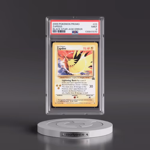 2000 Pokémon Promo Black Star #23 Zapdos - Toshinao Aoki Error (PSA 9 MINT)