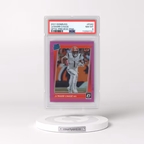 2021 Panini Donruss #P262 JA'Marr Chase - Optic Preview-Pink (PSA 8 NM-MT)