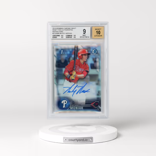 2016 Bowman Draft Chrome Draft Picks Autographs #CDAMM Mickey Moniak - Refractor (BGS 9 MINT)
