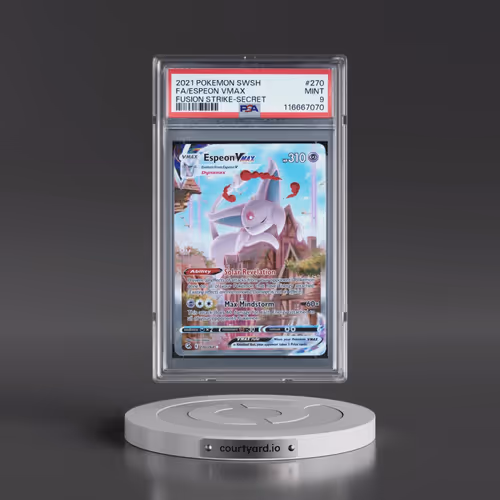 2021 Pokémon Sword & Shield Fusion Strike #270 Espeon Vmax - Full Art Secret (PSA 9 MINT)
