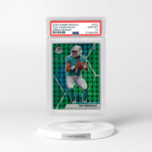 2020 Panini Mosaic #203 Tua Tagovailoa - Green Mosaic (PSA 10 GEM MINT)