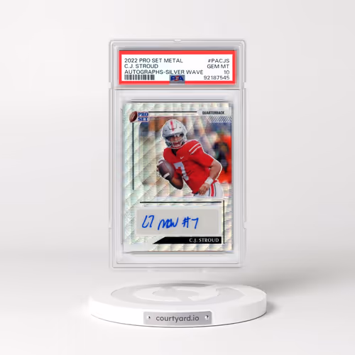 2022 Leaf Pro Set Metal Autographs #PACJS C.J. Stroud - Silver Wave (PSA 10 GEM MINT)