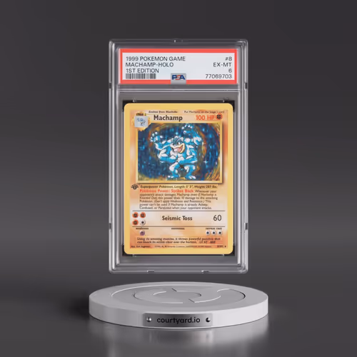1999 Pokémon Game #8 Machamp - 1st Edition Holo (PSA 6 EX-MT)